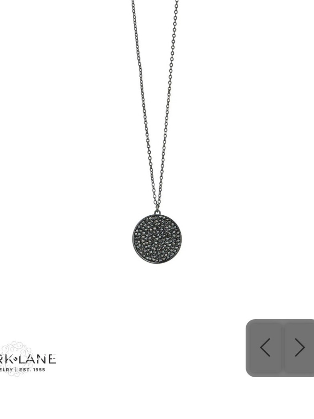Park Lane Hendrix hematite Pave Circle Pendant Necklace